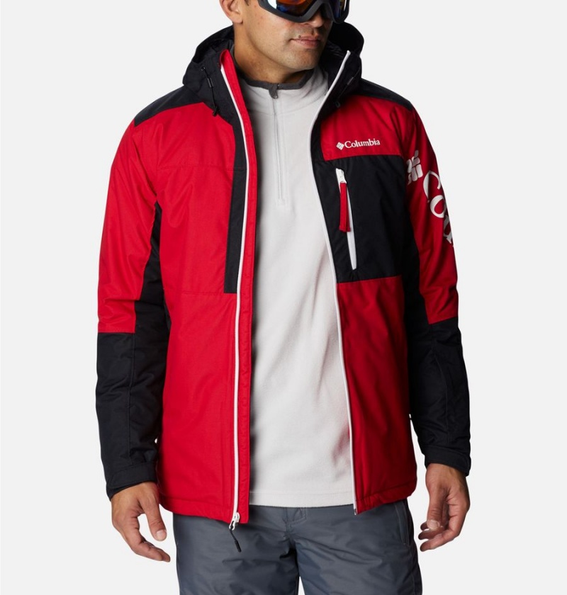 Red Men's Columbia Timberturner II Ski Jacket | JXNMP-0684