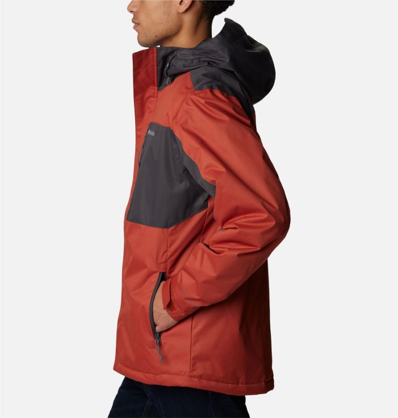 Red Men's Columbia Tipton Peak II Insulated Rain Jacket | EJMKN-3617