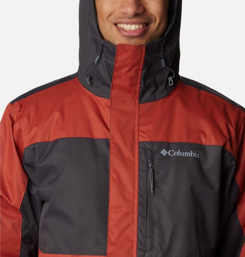 Red Men's Columbia Tipton Peak II Insulated Rain Jacket | EJMKN-3617