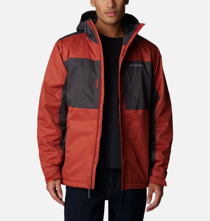 Red Men's Columbia Tipton Peak II Insulated Rain Jacket | EJMKN-3617