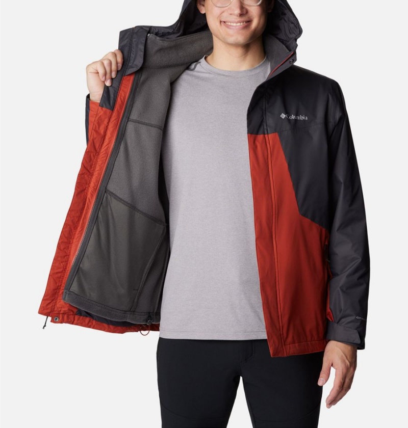 Red Men's Columbia Tunnel Falls Interchange 3 In 1 Jackets | STJVH-6039