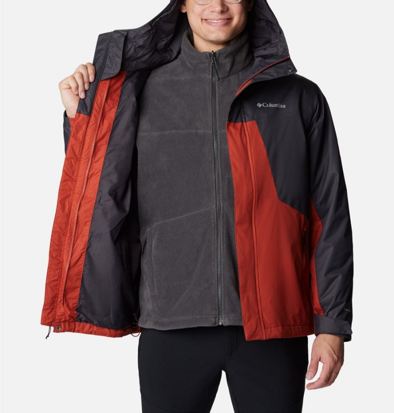 Red Men's Columbia Tunnel Falls Interchange 3 In 1 Jackets | STJVH-6039