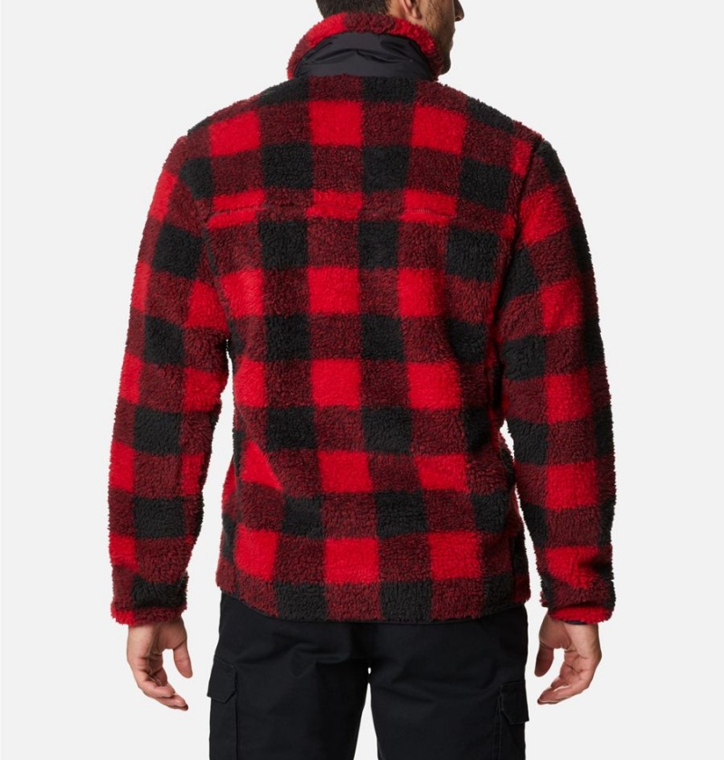 Red Men's Columbia Winter Pass Printed Fleece Jacket | CRAOE-7684