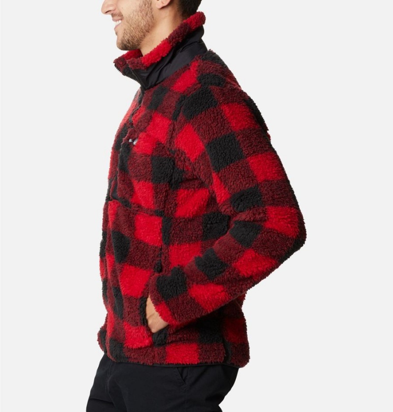 Red Men's Columbia Winter Pass Printed Fleece Jacket | CRAOE-7684