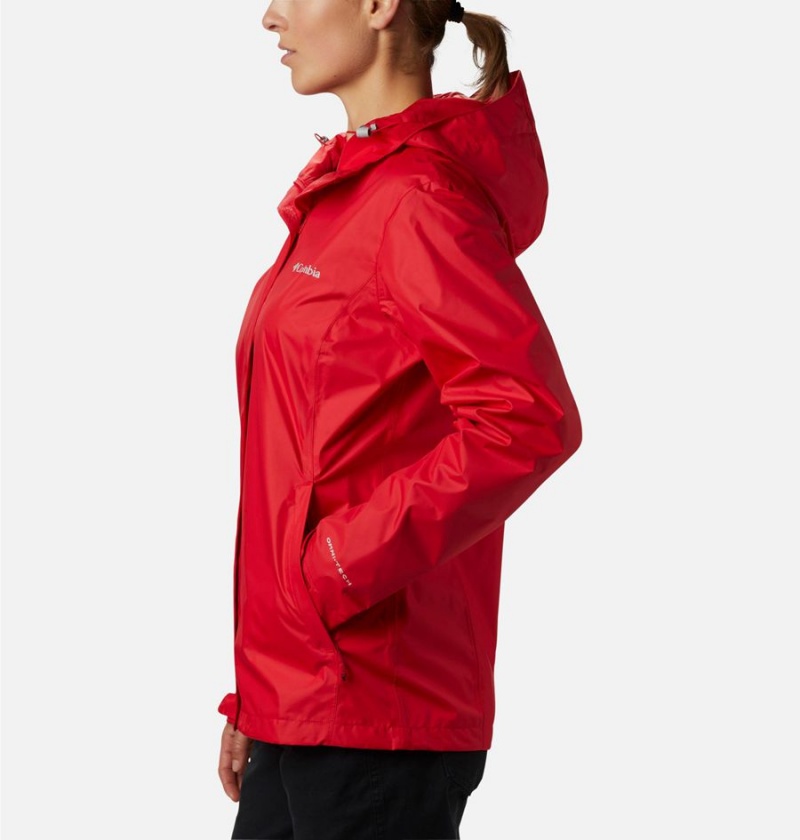 Red Women's Columbia Arcadia II Rain Jacket | YPSTV-6803