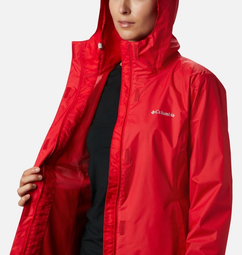 Red Women's Columbia Arcadia II Rain Jacket | YPSTV-6803