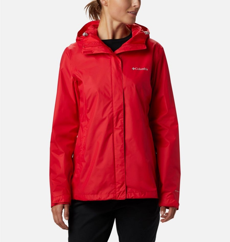 Red Women\'s Columbia Arcadia II Rain Jacket | YPSTV-6803