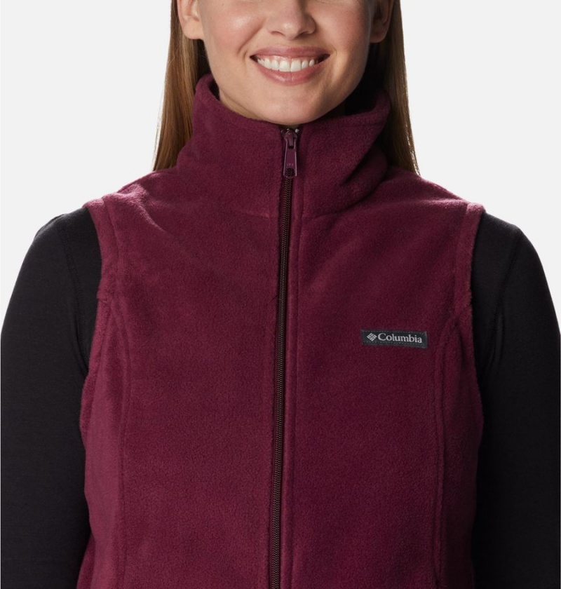 Red Women's Columbia Benton Springs Fleece Vest | HENPU-0294