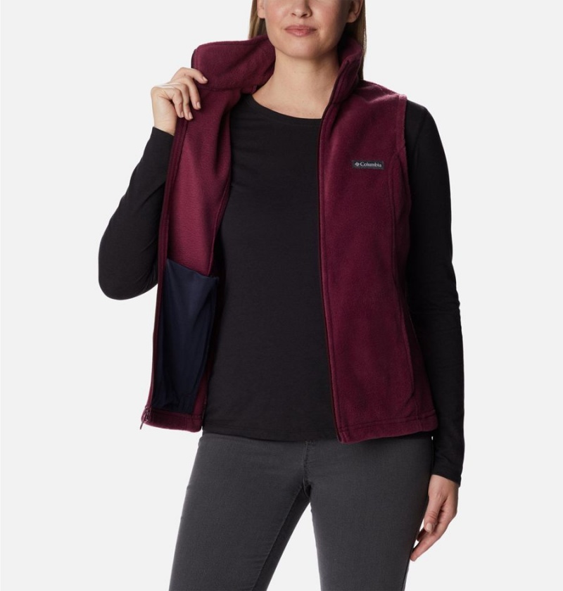 Red Women's Columbia Benton Springs Fleece Vest | HENPU-0294