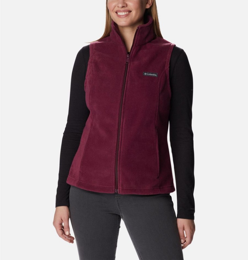 Red Women\'s Columbia Benton Springs Fleece Vest | HENPU-0294