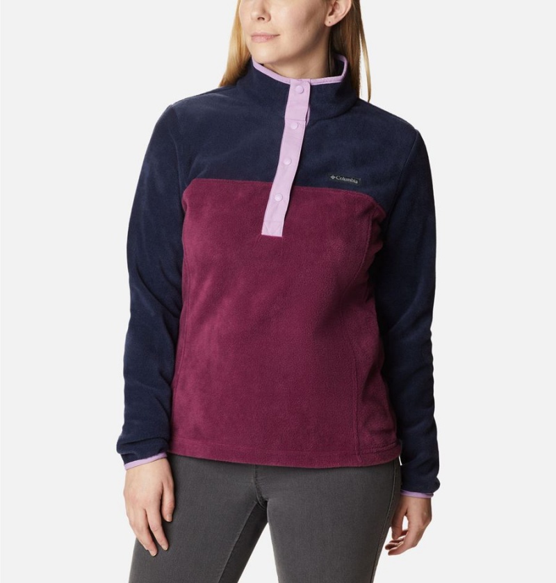 Red Women's Columbia Benton Springs Half Snap Fleece Pullover | WPTAV-5487