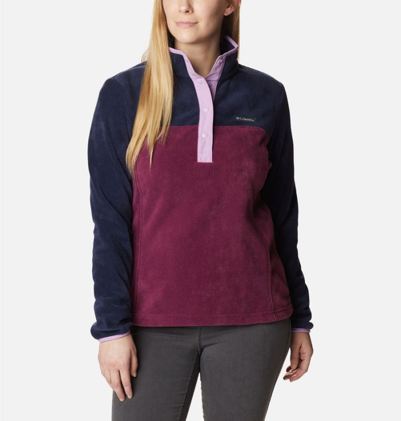 Red Women\'s Columbia Benton Springs Half Snap Fleece Pullover | WPTAV-5487