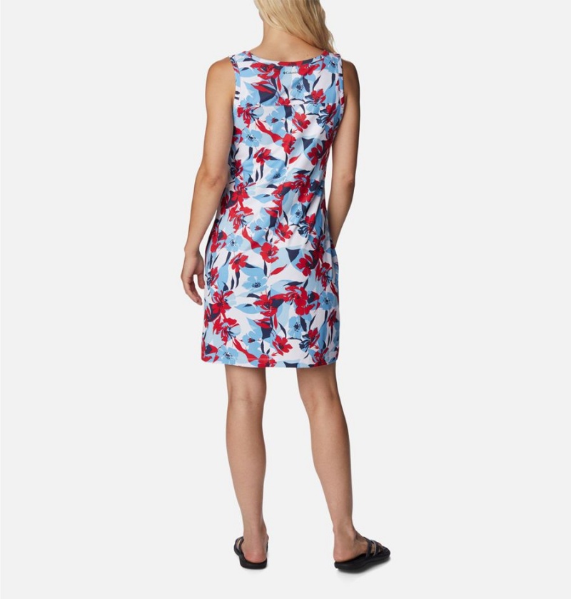 Red Women's Columbia Chill River Printed Dress | FQYMZ-4782