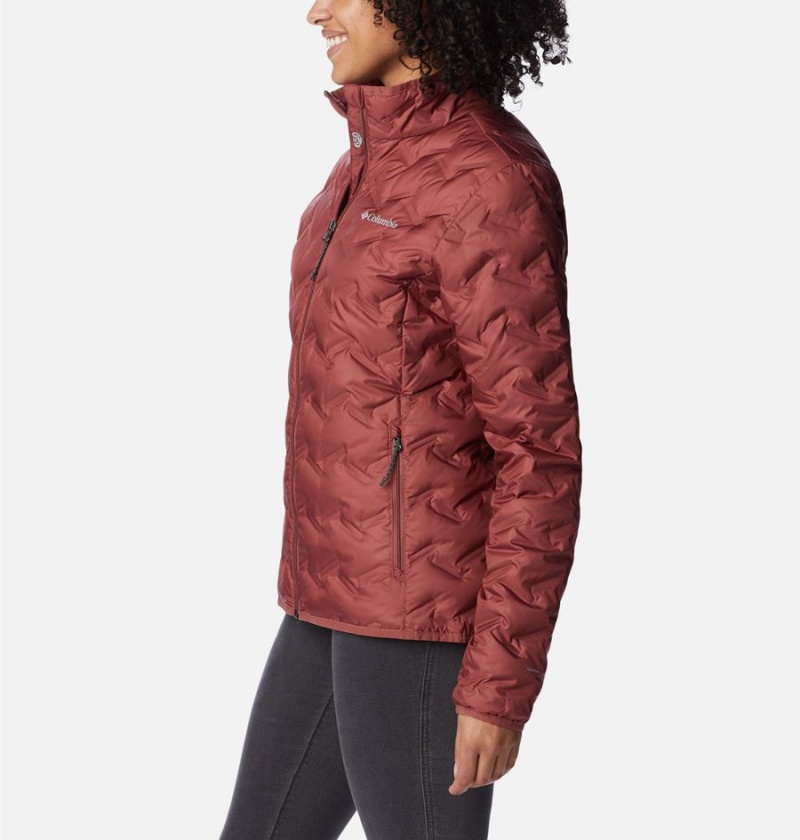 Red Women's Columbia Delta Ridge Puffer Jacket | NKFTU-0496