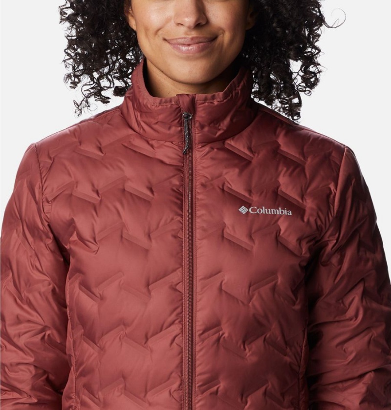 Red Women's Columbia Delta Ridge Puffer Jacket | NKFTU-0496