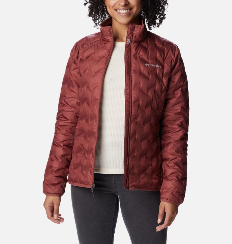 Red Women's Columbia Delta Ridge Puffer Jacket | NKFTU-0496