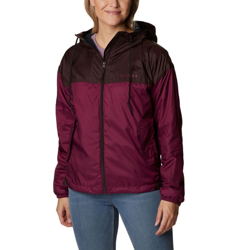 Red Women\'s Columbia Flash Challenger Fleece Lined Jacket Windbreaker | XPFMK-0749