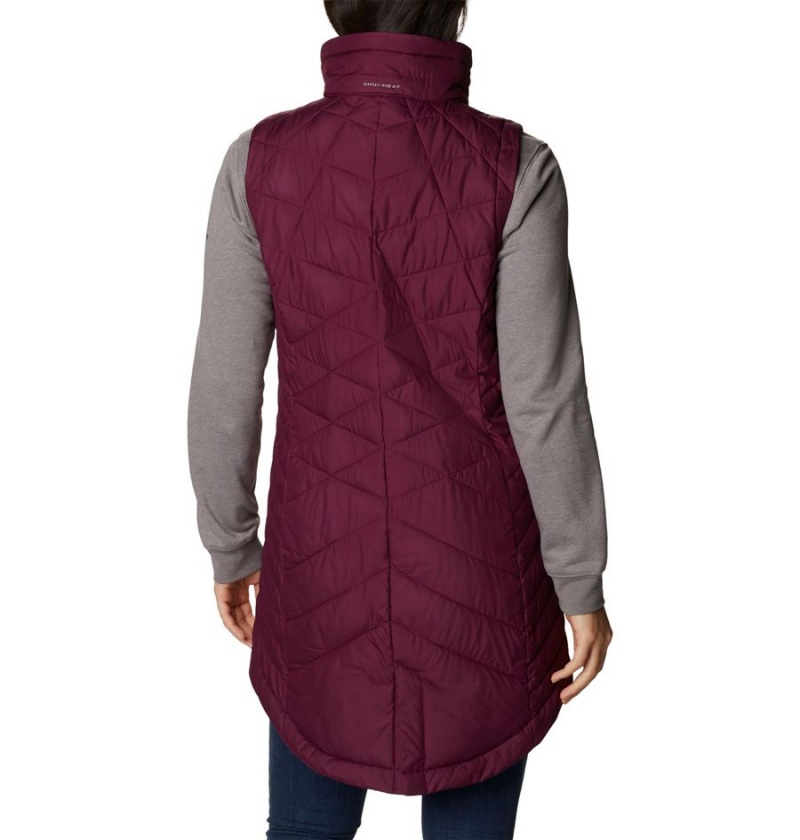 Red Women's Columbia Heavenly Long Vest | JDKOB-3904