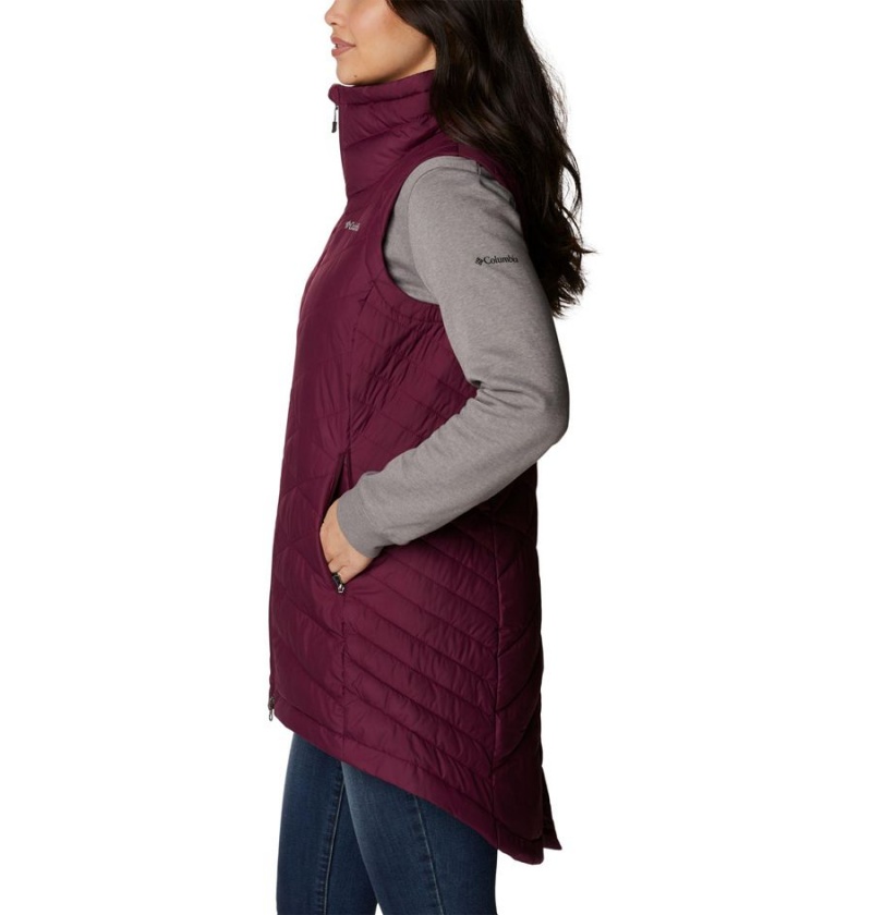 Red Women's Columbia Heavenly Long Vest | JDKOB-3904