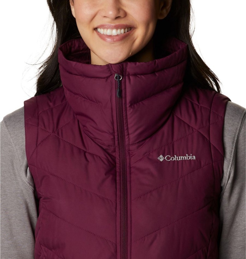 Red Women's Columbia Heavenly Long Vest | JDKOB-3904