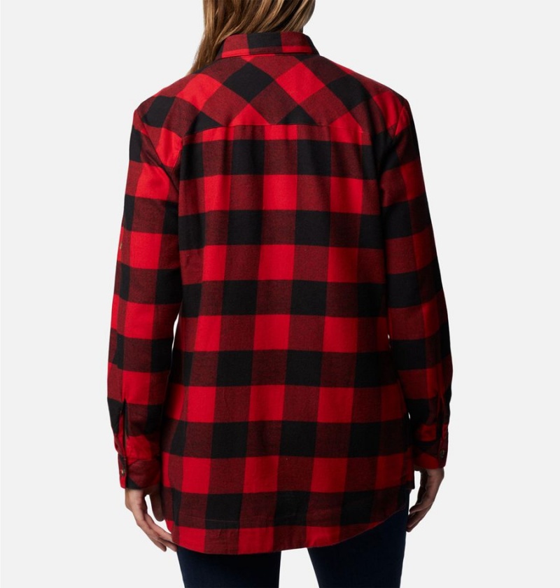 Red Women's Columbia Holly Hideaway Flannel Shirt | GEWFN-7895