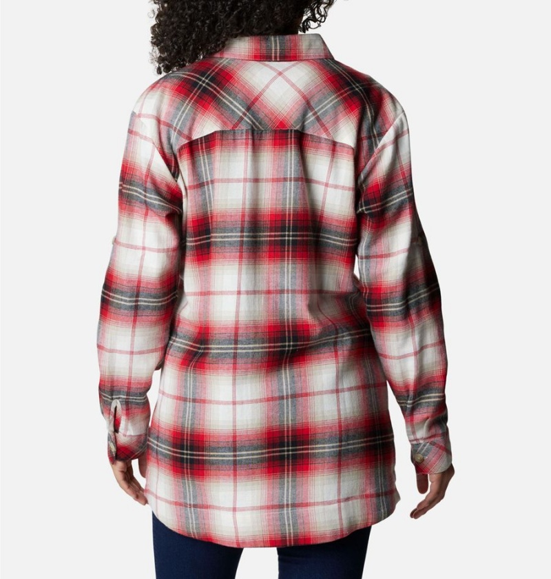 Red Women's Columbia Holly Hideaway Flannel Shirt | IVDOZ-7612