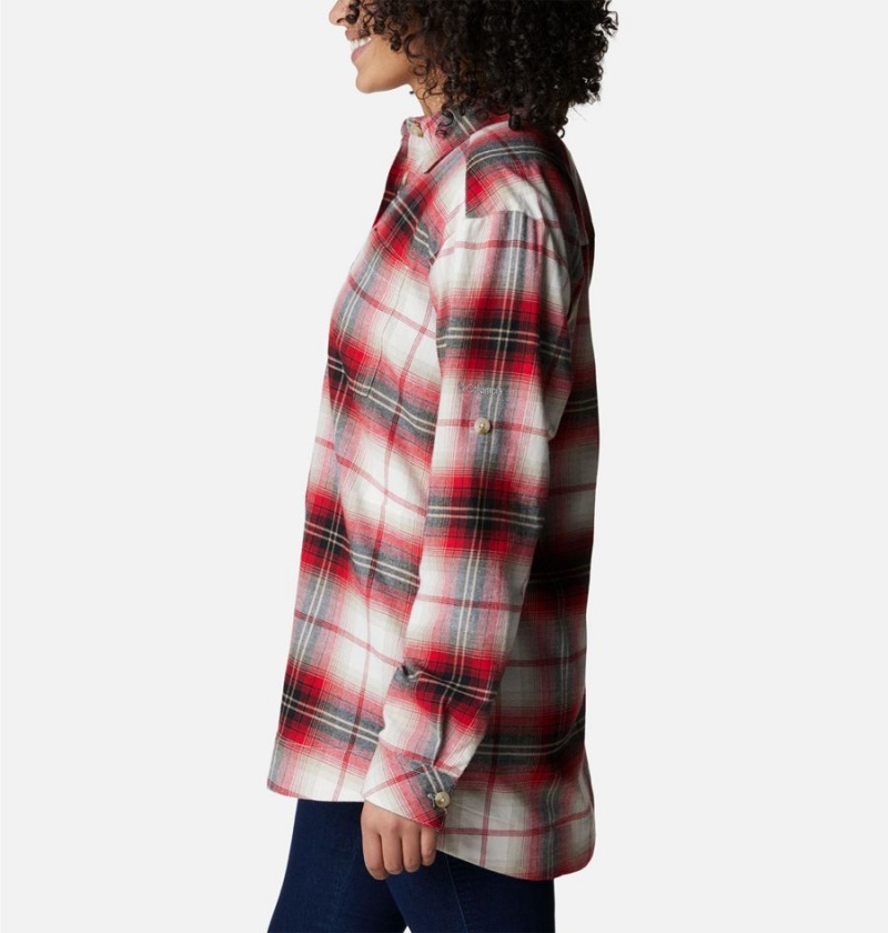 Red Women's Columbia Holly Hideaway Flannel Shirt | IVDOZ-7612