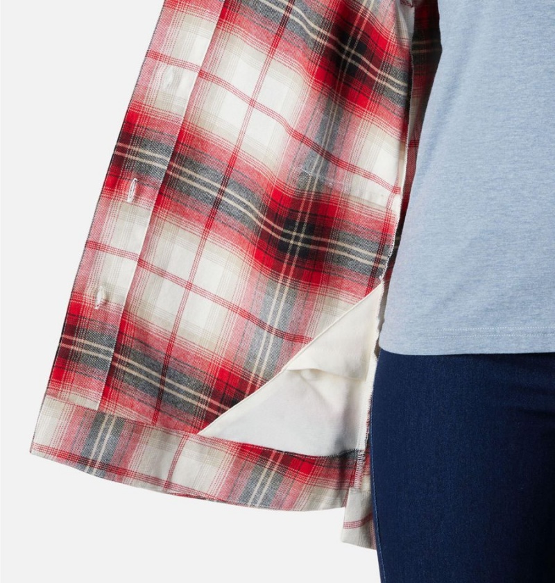 Red Women's Columbia Holly Hideaway Flannel Shirt | IVDOZ-7612