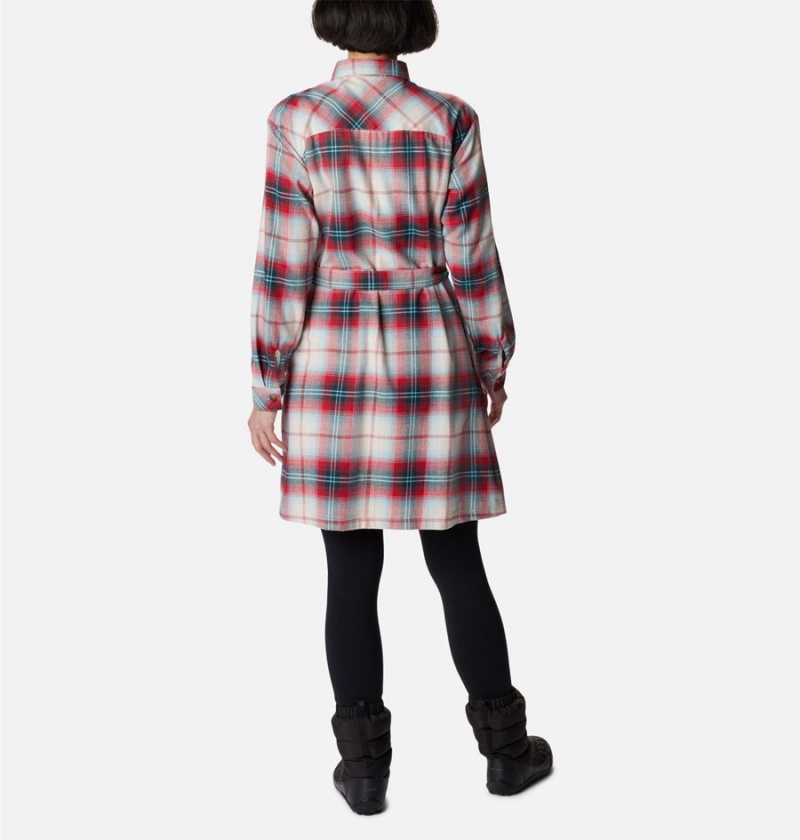 Red Women's Columbia Holly Hideaway Flannel Dress | KTZVE-0286