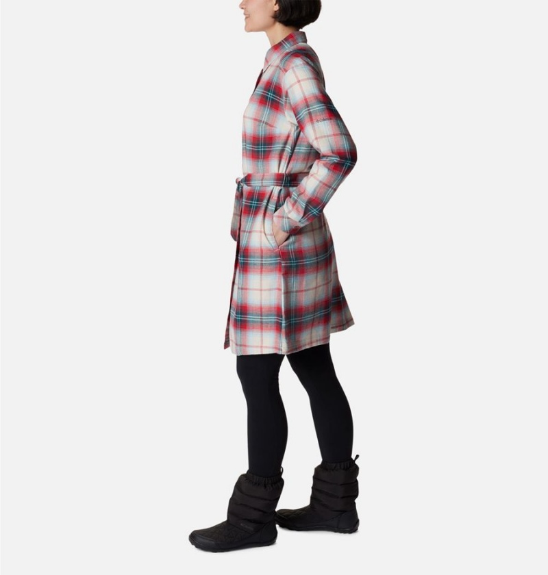 Red Women's Columbia Holly Hideaway Flannel Dress | KTZVE-0286