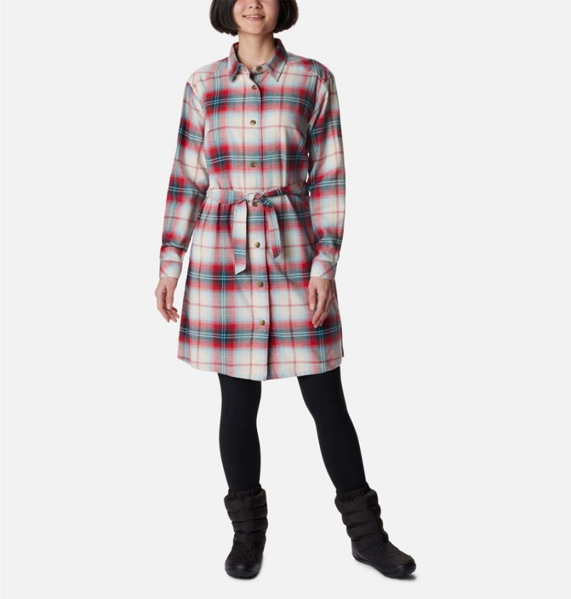 Red Women\'s Columbia Holly Hideaway Flannel Dress | KTZVE-0286