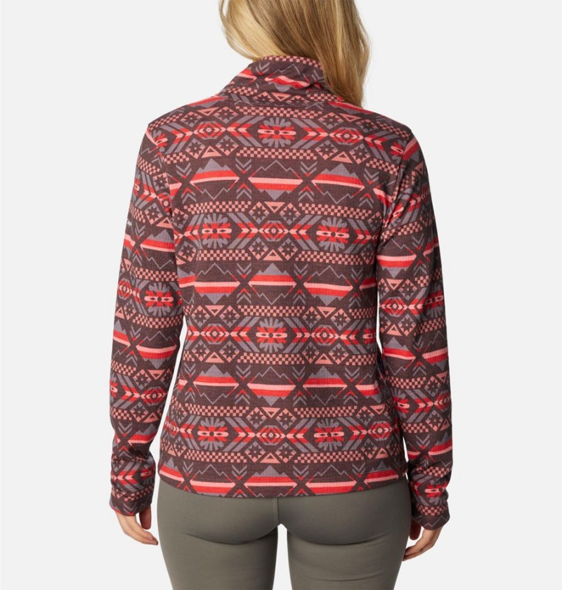 Red Women's Columbia Holly Hideaway Funnel Neck Long Sleeve Pullover | DBPOA-6421