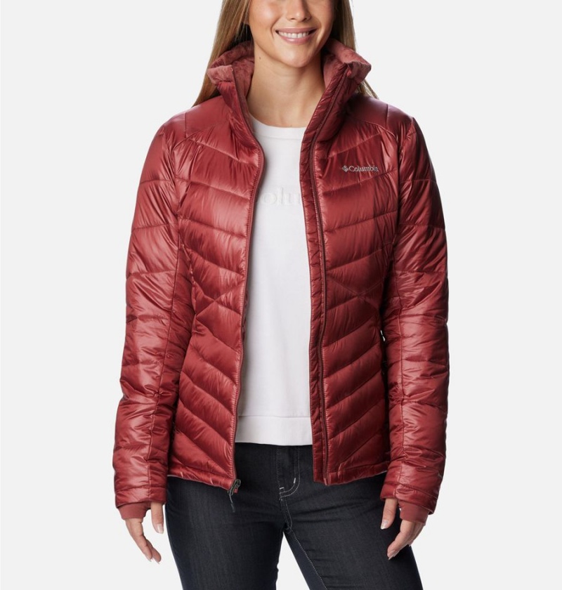 Red Women's Columbia Joy Peak Insulated Puffer Jacket | HZWXN-6420