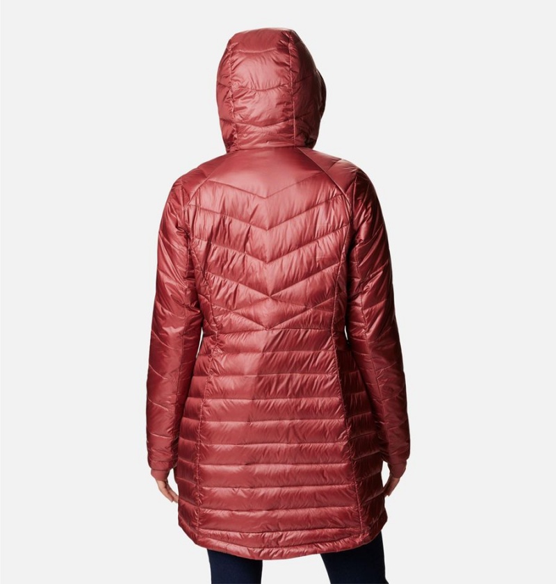 Red Women's Columbia Joy Peak Mid Insulated Hooded Puffer Jacket | MIZOF-8239