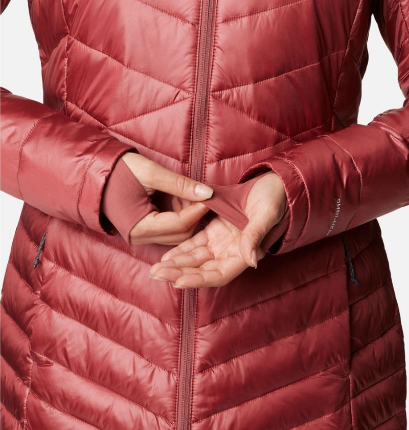 Red Women's Columbia Joy Peak Mid Insulated Hooded Puffer Jacket | MIZOF-8239