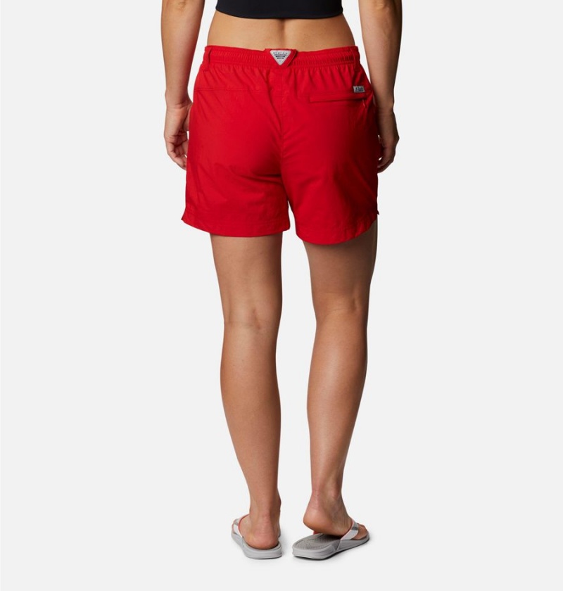 Red Women's Columbia PFG Backcast Water Shorts | ERBTW-1492