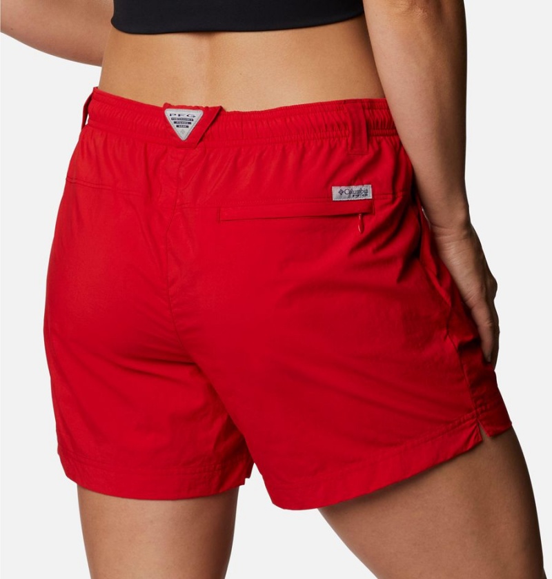 Red Women's Columbia PFG Backcast Water Shorts | ERBTW-1492