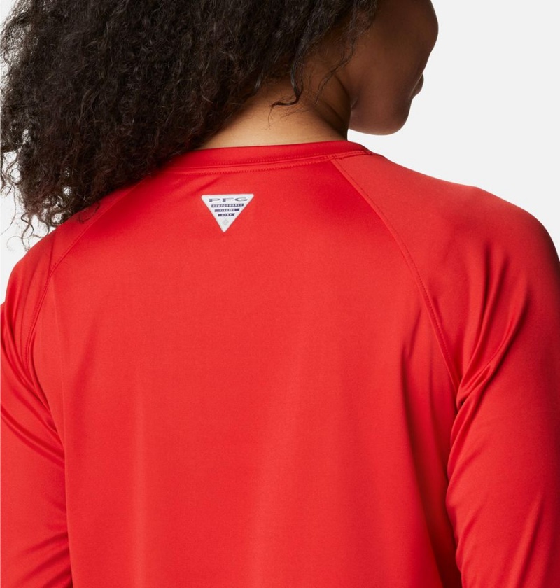 Red Women's Columbia PFG Tidal II Long Sleeve T-Shirt | EIGHB-9687