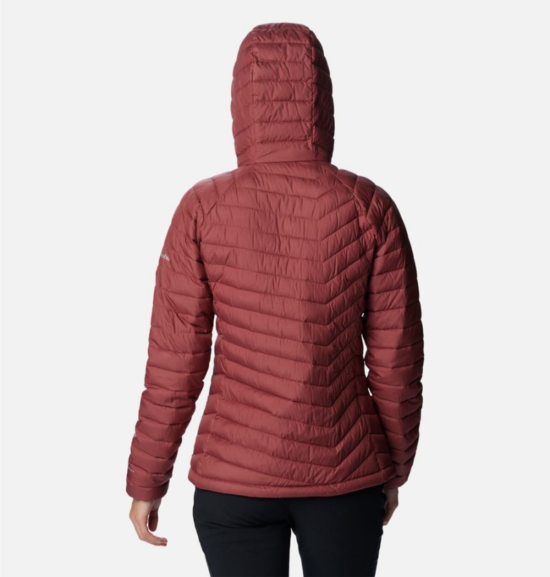 Red Women's Columbia Powder Lite Hooded Puffer Jacket | LFBGY-2489