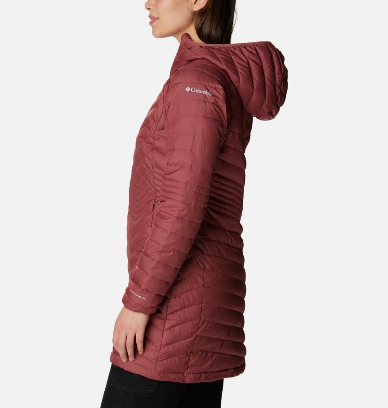 Red Women's Columbia Powder Lite Mid Puffer Jacket | NQORD-0384