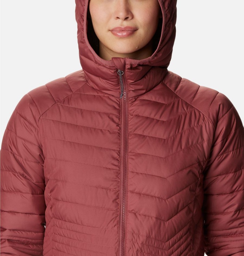 Red Women's Columbia Powder Lite Mid Puffer Jacket | NQORD-0384