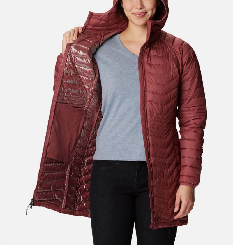 Red Women's Columbia Powder Lite Mid Puffer Jacket | NQORD-0384