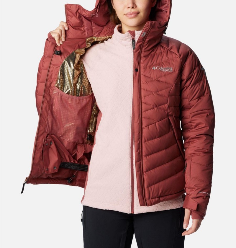 Red Women's Columbia Roaring Fork Puffer Jacket | PGTFK-6179