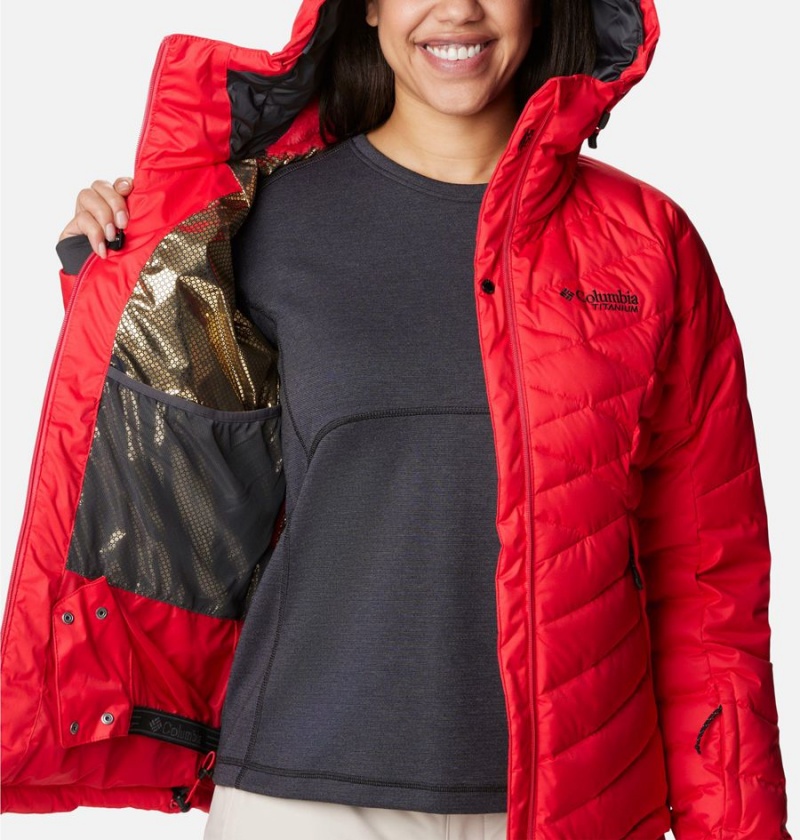 Red Women's Columbia Roaring Fork Puffer Jacket | ENXHF-6198