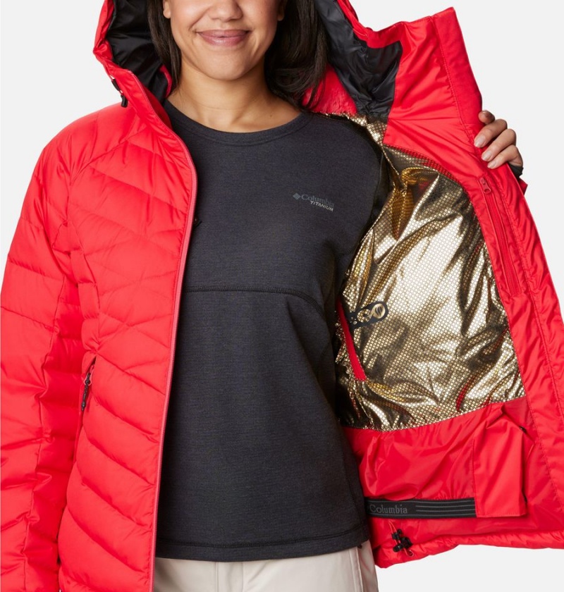 Red Women's Columbia Roaring Fork Puffer Jacket | ENXHF-6198