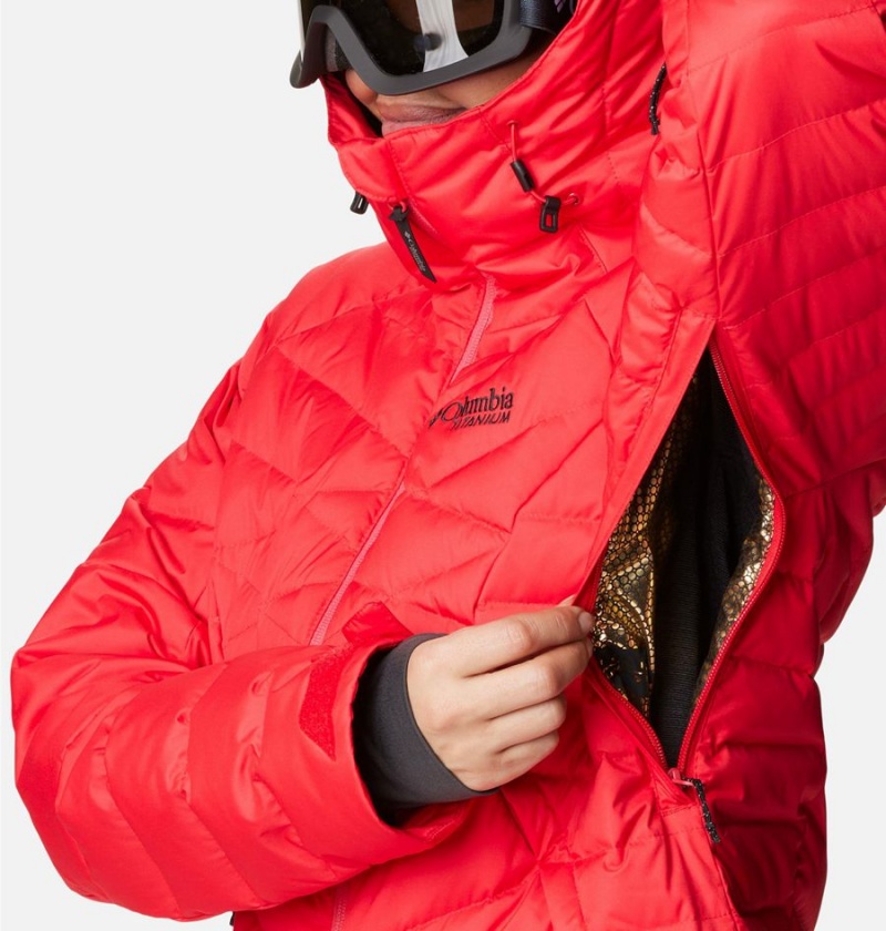 Red Women's Columbia Roaring Fork Puffer Jacket | ENXHF-6198