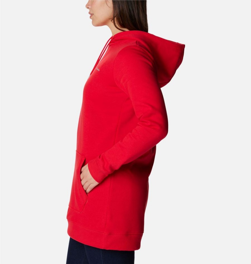 Red Women's Columbia Rush Valley Long Hoodie | YBQFA-1578