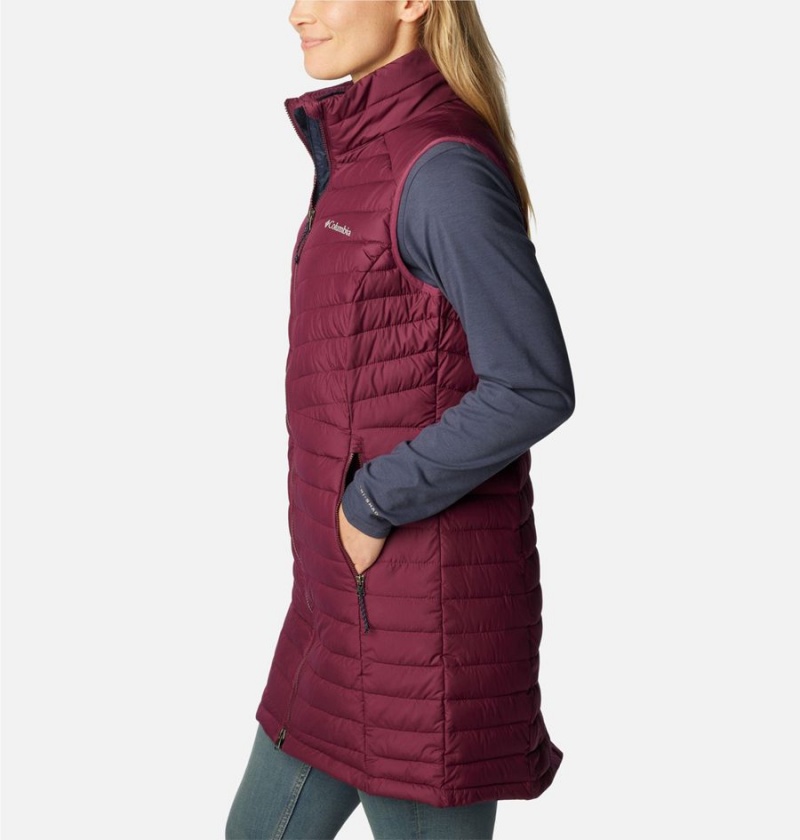 Red Women's Columbia Slope Edge Long Vest | YLFRW-3765