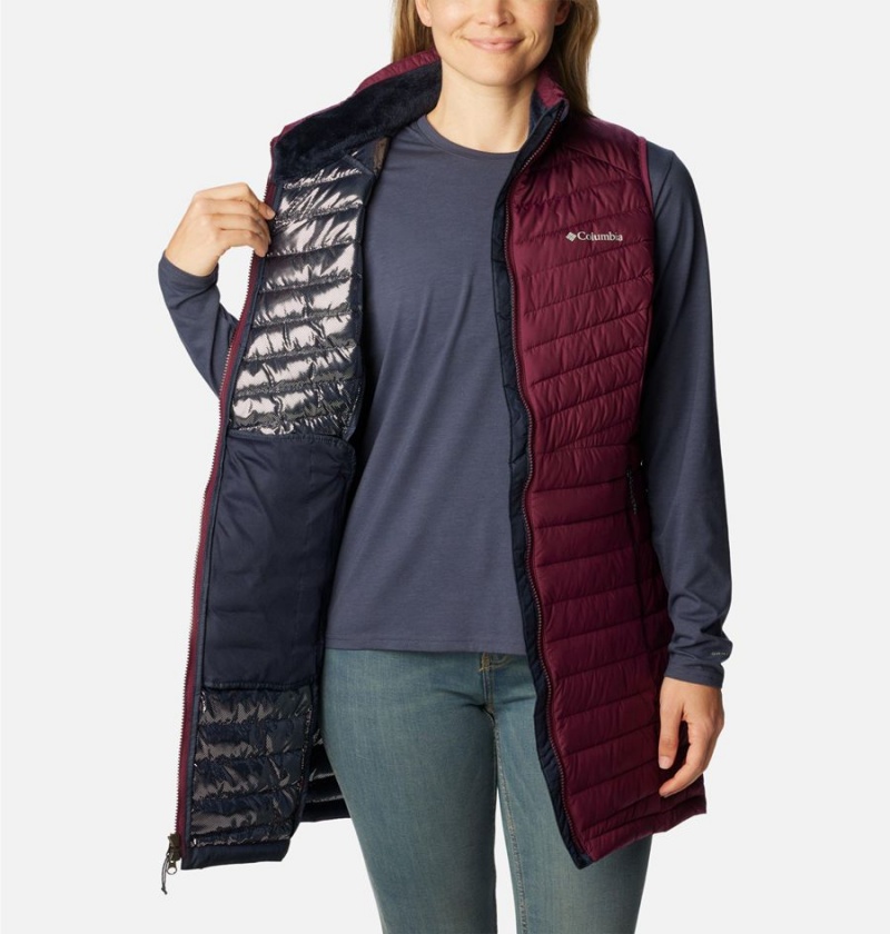 Red Women's Columbia Slope Edge Long Vest | YLFRW-3765