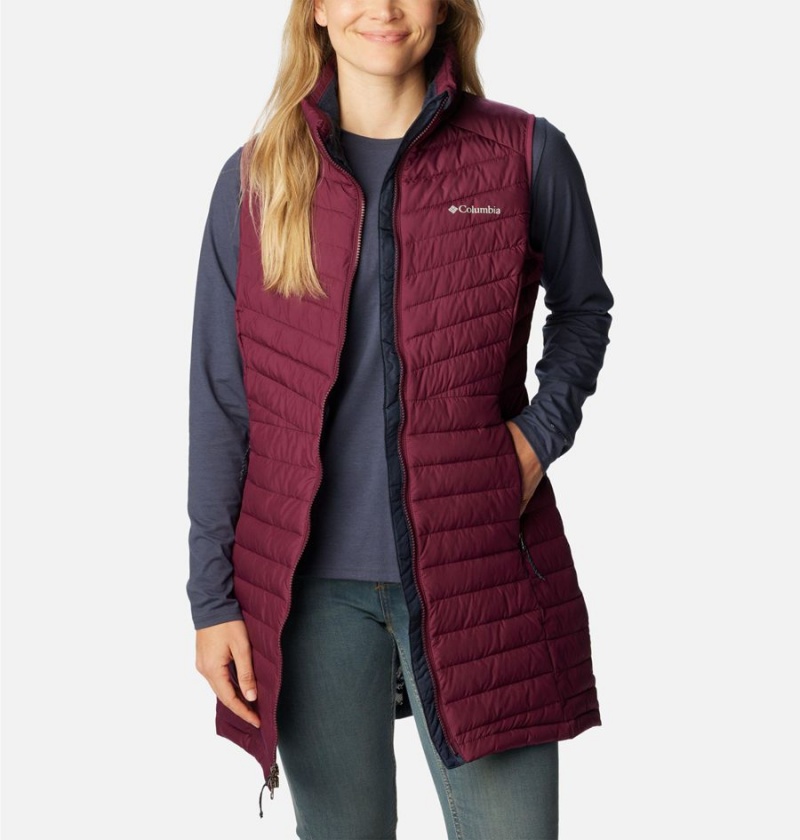 Red Women's Columbia Slope Edge Long Vest | YLFRW-3765